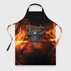 Фартук кулинарный Baldurs Gate 3 fire logo, цвет: 3D-принт