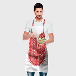 Фартук кулинарный Красная славянская вышиванка, цвет: 3D-принт — фото 2