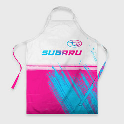 Фартук кулинарный Subaru neon gradient style: символ сверху, цвет: 3D-принт