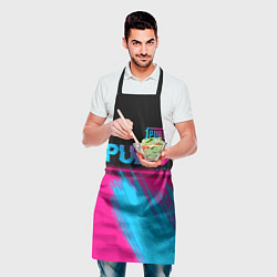 Фартук кулинарный PUBG - neon gradient: символ сверху, цвет: 3D-принт — фото 2