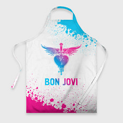 Фартук кулинарный Bon Jovi neon gradient style, цвет: 3D-принт