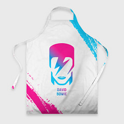 Фартук кулинарный David Bowie neon gradient style, цвет: 3D-принт