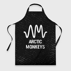 Фартук кулинарный Arctic Monkeys glitch на темном фоне, цвет: 3D-принт