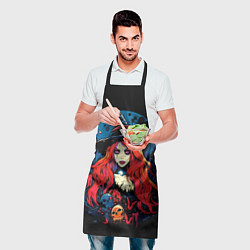 Фартук кулинарный Ведьма с красными волосами, цвет: 3D-принт — фото 2