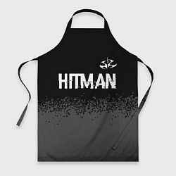 Фартук кулинарный Hitman glitch на темном фоне: символ сверху, цвет: 3D-принт