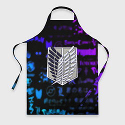 Фартук кулинарный Неоновые лого атака титанов, цвет: 3D-принт