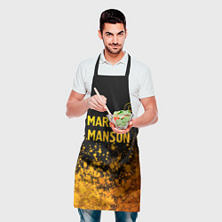 Фартук кулинарный Marilyn Manson - gold gradient посередине, цвет: 3D-принт — фото 2