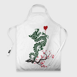 Фартук кулинарный Дракон на сакуре, цвет: 3D-принт