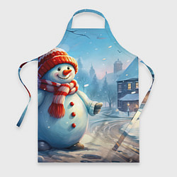 Фартук кулинарный Снеговик новогодний, цвет: 3D-принт
