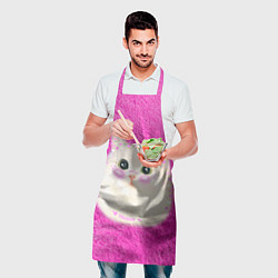 Фартук кулинарный Кот мем в сердечках, цвет: 3D-принт — фото 2