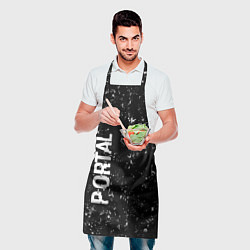 Фартук кулинарный Portal glitch на темном фоне вертикально, цвет: 3D-принт — фото 2