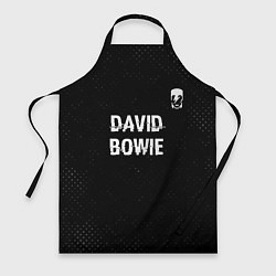 Фартук кулинарный David Bowie glitch на темном фоне посередине, цвет: 3D-принт