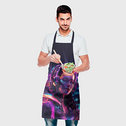 Фартук кулинарный Девушка в пурпурных тенях, цвет: 3D-принт — фото 2