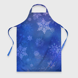 Фартук кулинарный Декоративные снежинки на фиолетовом, цвет: 3D-принт