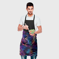 Фартук кулинарный Чёрный берег и рябь на волнах, цвет: 3D-принт — фото 2