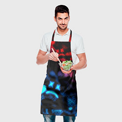 Фартук кулинарный Lil peep neon rap music, цвет: 3D-принт — фото 2
