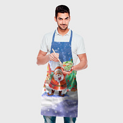 Фартук кулинарный Дед Мороз с мешком и елкой, цвет: 3D-принт — фото 2