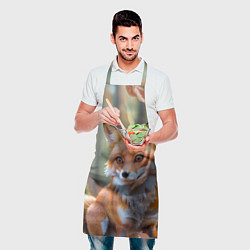 Фартук кулинарный Портрет лисы в осеннем лесу, цвет: 3D-принт — фото 2