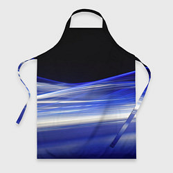 Фартук кулинарный Синие волны на черном, цвет: 3D-принт
