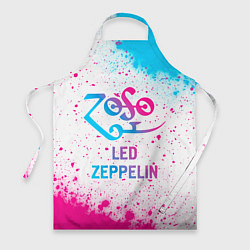 Фартук кулинарный Led Zeppelin neon gradient style, цвет: 3D-принт