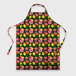 Фартук кулинарный Разноцветные тюльпаны, цвет: 3D-принт