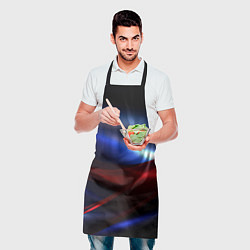 Фартук кулинарный Темный синий фон с красным, цвет: 3D-принт — фото 2