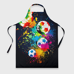 Фартук кулинарный Разноцветные футбольные мячи, цвет: 3D-принт
