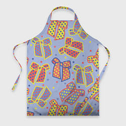 Фартук Узор с яркими разноцветными бантами в горошек