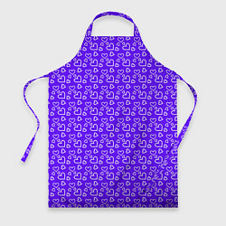 Фартук кулинарный Паттерн маленькие сердечки фиолетовый, цвет: 3D-принт