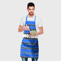 Фартук кулинарный Синие и белые полосы, цвет: 3D-принт — фото 2