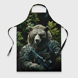 Фартук кулинарный Медведь солдат раненый, цвет: 3D-принт