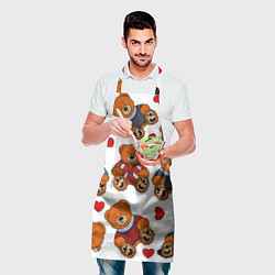 Фартук кулинарный Мишки с сердцами - персонажи из Слово пацана, цвет: 3D-принт — фото 2