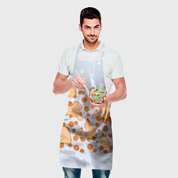 Фартук кулинарный Мем капибара и мандарины, цвет: 3D-принт — фото 2