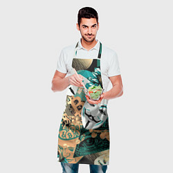 Фартук кулинарный Криптавалюта с маской Виндетта, цвет: 3D-принт — фото 2