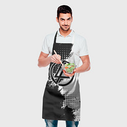 Фартук кулинарный Linkin park - черно-белая абстракция, цвет: 3D-принт — фото 2