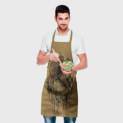 Фартук кулинарный Абстрактные руки на горчичном фоне, цвет: 3D-принт — фото 2