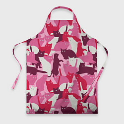 Фартук кулинарный Розовый кошачий камуфляж, цвет: 3D-принт