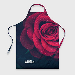 Фартук Красная роза на чёрном - woman