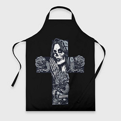 Фартук кулинарный Santa muerte cross, цвет: 3D-принт
