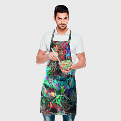 Фартук кулинарный Слоники в орнаменте, цвет: 3D-принт — фото 2