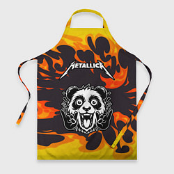 Фартук кулинарный Metallica рок панда и огонь, цвет: 3D-принт