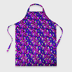 Фартук кулинарный Фиолетовый узор и чёрная обводка, цвет: 3D-принт