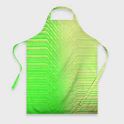 Фартук кулинарный Зелёные градиентные линии, цвет: 3D-принт