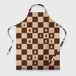 Фартук кулинарный Коричневая шахматная доска, цвет: 3D-принт