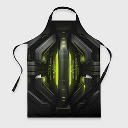 Фартук кулинарный Яркая зеленая неоновая киберброня, цвет: 3D-принт