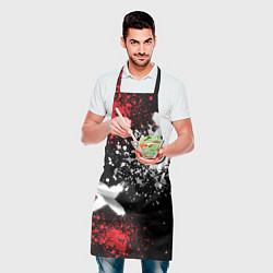 Фартук кулинарный Фольксваген на фоне граффити и брызг красок, цвет: 3D-принт — фото 2