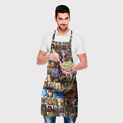 Фартук кулинарный Портреты всех героев, цвет: 3D-принт — фото 2