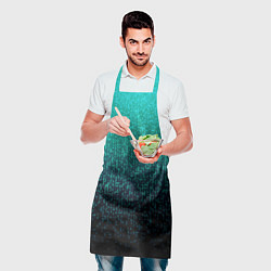 Фартук кулинарный Градиент мелкая мозаика аквамарин, цвет: 3D-принт — фото 2