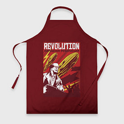 Фартук кулинарный Народная революция с Лениным, цвет: 3D-принт