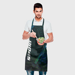 Фартук кулинарный Saab sport glitch blue, цвет: 3D-принт — фото 2